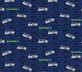 Seattle Seahawks Cotton Fabric - NFL Team Logo Cotton Fabric by The Yard, Fat Quarter, Half Yard, 1 Yard, 2 Yard Cuts