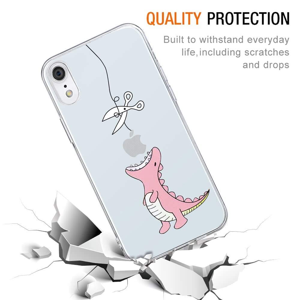 Yoedge 2 Pezzi Cover Per IPhone XR, Custodia In Silicone Morbidissimo Rosa E Bianco, Design Ultra Sottile Antiurto Con Effetto Marmo
