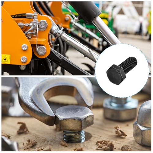 Image of METALLIXITY Hex Bolts (M14-2x35mm) 5Pcs, Carbon Steel Fully Threaded Black Oxide, Coarse Thread UNC Hex Head Screw Bolt - for Furniture Repair