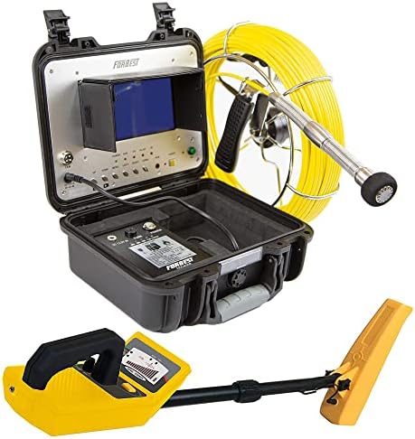 Forbest Sewer Camera with Pipe Locator - Combination of a 130ft Waterproof IP68 Plumbing Camera with 512Hz Sonde Transmitter and Wireless Locator of 15ft Depth Range - Ideal for Plumbing Use
