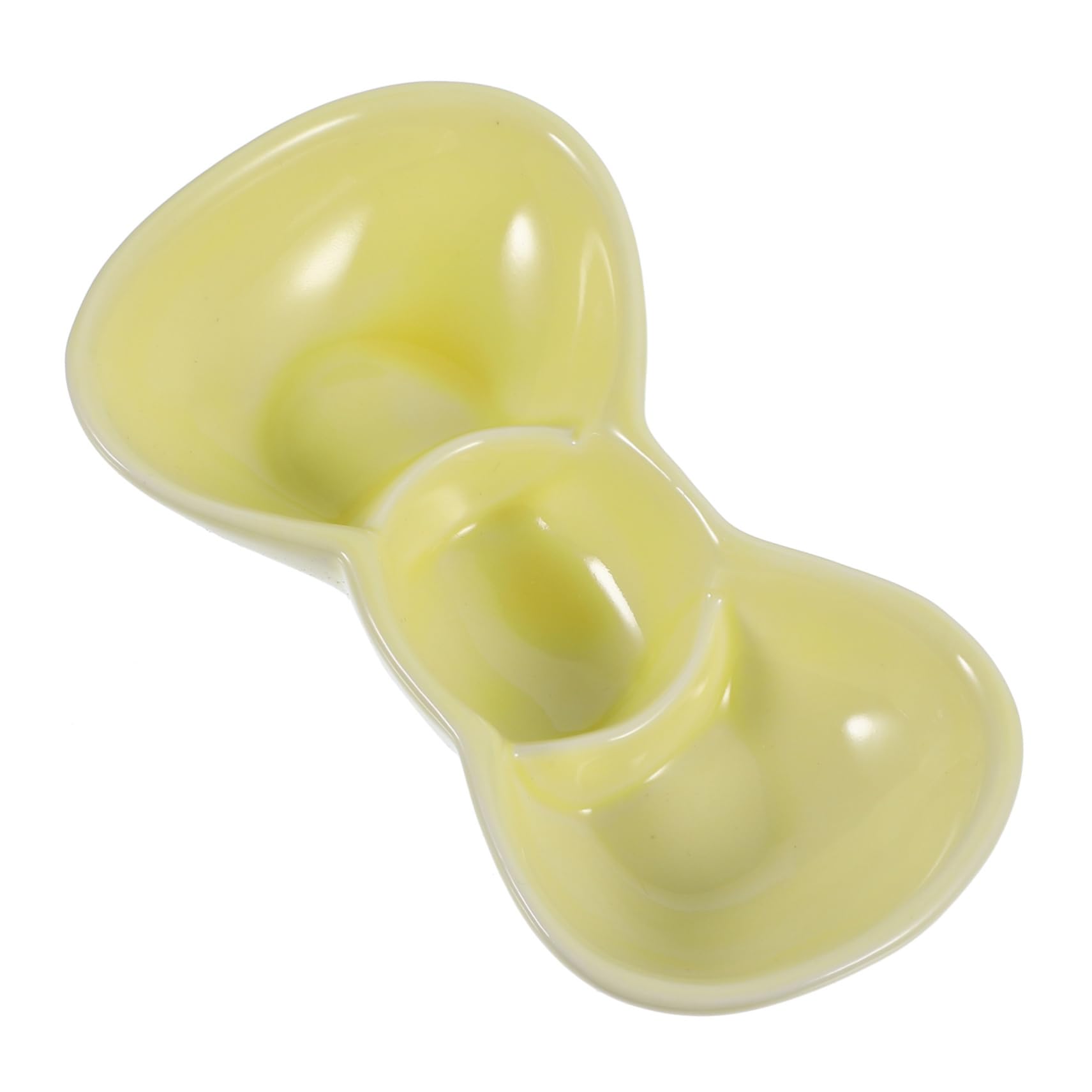 CIYODO 1pc Dipping Dish Mini Appetizer Plates Chip Container Vinegar Plate Condiment Containers Porcelain Dipping Bowl Seasoning Sauce Plate Dipping Bowls Pinch Prep Bowls Yellow Ceramics