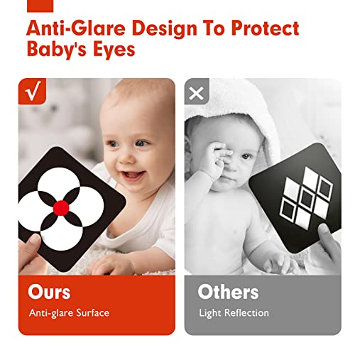 Hahaland High Contrast Baby Flashcards - Black And White Infant Baby Cards 0-6 Months Tummy Time 0-3-6 Months Montessori Sensory Cards, 20 Pcs 6''×6'' Newborn Brain Visual Stimulation Baby Boy Gifts #TOP5