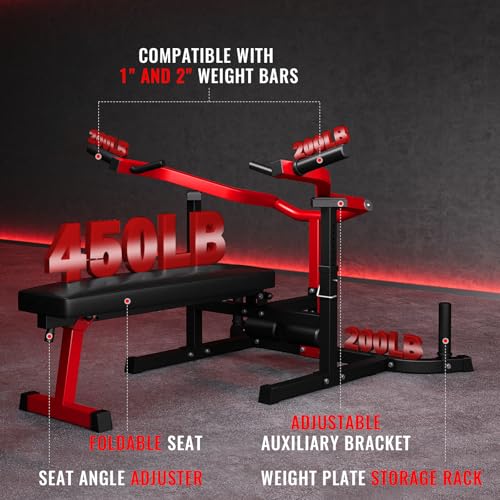 Chest Press Machine, 1250LBS Multi-Functional Adjustable Bench Press Machine with Independent Converging Arms, Flat Incline Bench for Chest, Shoulder, AB Workouts Home Gym Equipment