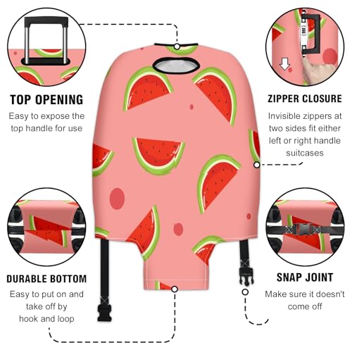 Travel Luggage Cover Suitcase Protector Scratch-Resistant Fit Not Included Suitcase Seamless Watermelon M-22-24in3