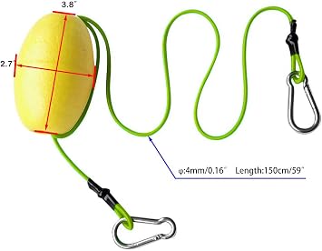 Drift Anchor Tow Throw Leash Line with EVA Buoy Float & Clip/Markers for Anchors at The Beach, Lake, or Sandbar Water