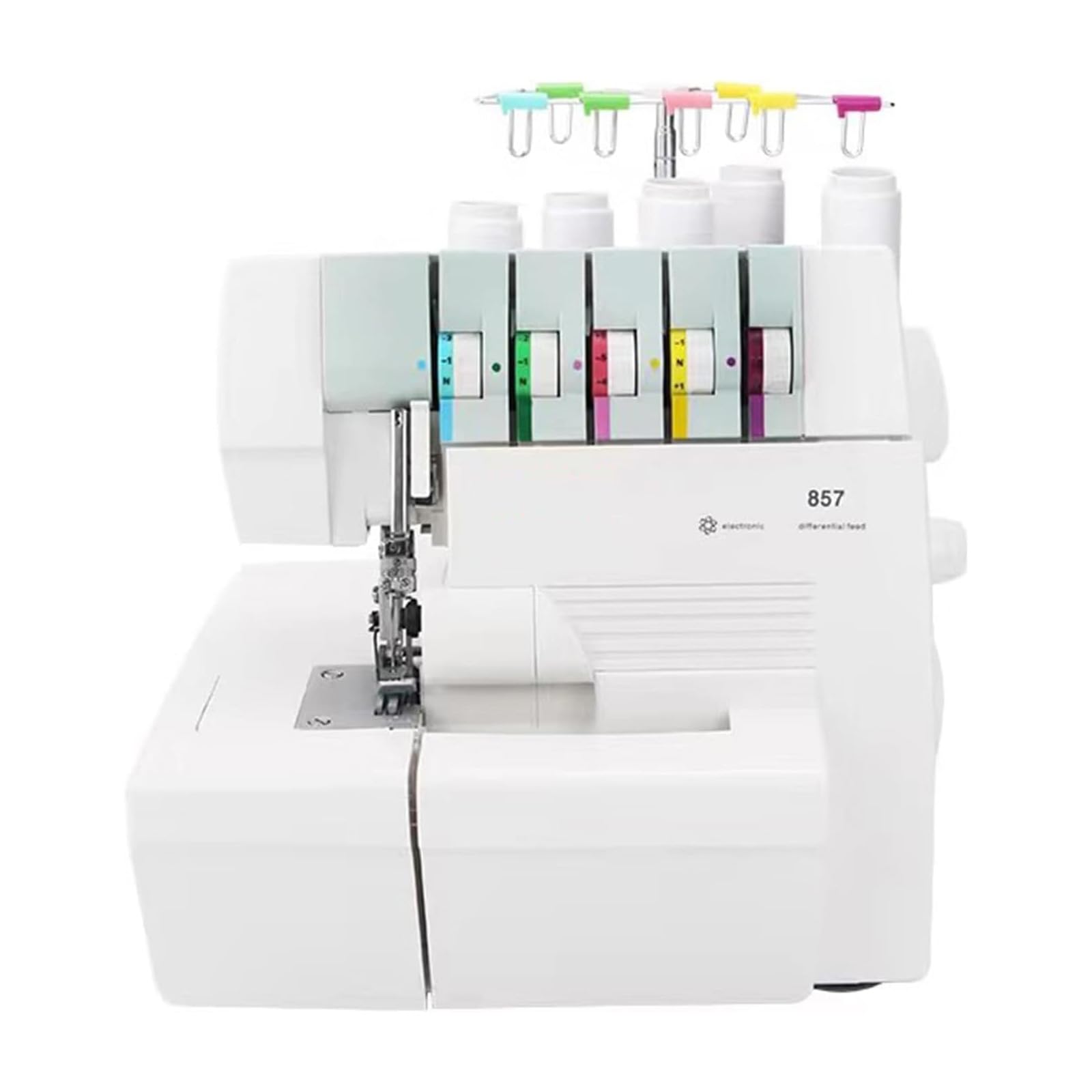 Professional Heavy-Duty Coverstitch Serger, Semi-Industrial Overlock Machines, Sewing Machines, with 2-3-4-5 Stitch Capability, Trim Trap, Snap-on Presser Feet for Beginners and Professionals