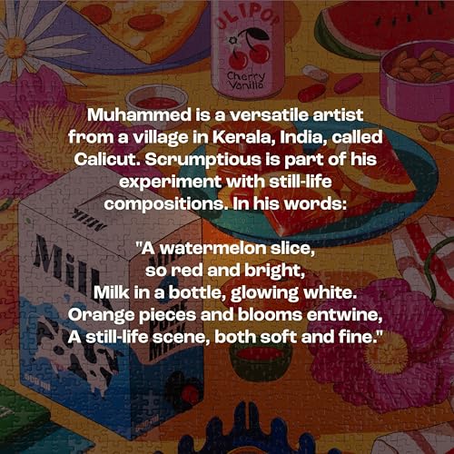Image of Jigsaw Puzzle Rectangular 1000 Pieces - Scrumptious Theme by Muhammed Sajid Fun & Challenging Mind Games Puzzle Game Activity for Adults & Kids
