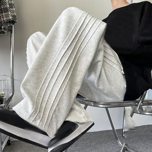 Finelylove Mens Baggy Sweatpants Loose Fit Wide Leg Fleece Sweat 