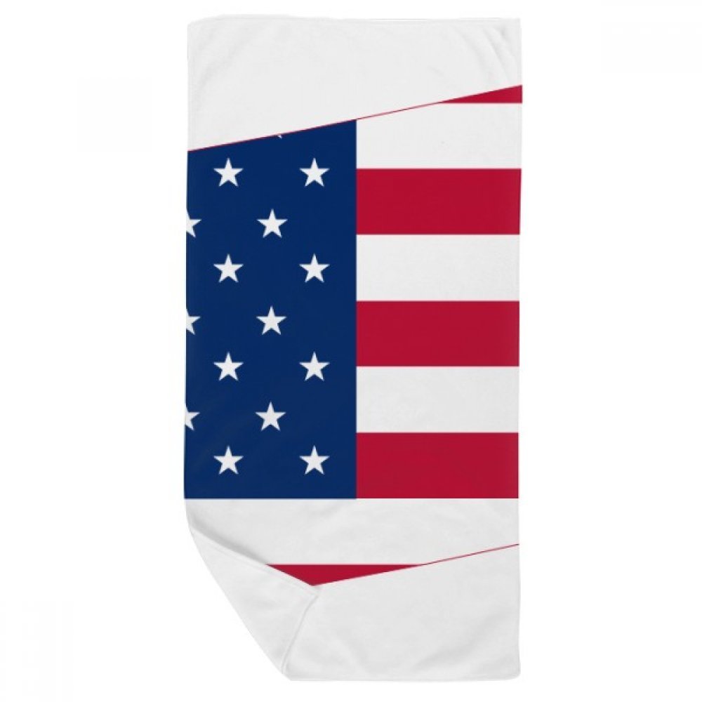 Serviette de bain douce motif drapeau américain absorption rapide pour visage