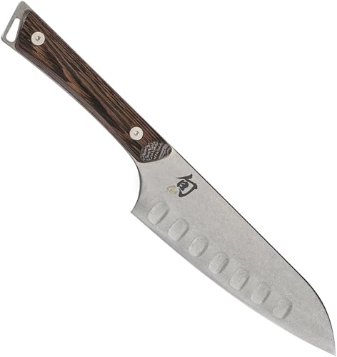 Miniatura 6 de Shun Kanso Santoku - Hoja de acero inoxidable de alta calidad con mango de madera diseño tradicional asiático hecho a mano en Japón cuchillo de