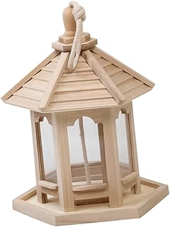 Ipetboom Alimentador De Pássaros Alimentador De Pássaros De Madeira Alimentador De Pássaros De Suspensão Alimentador De Pássaros Alimentador Externo Sem Estação De Alimentação De Pássaros