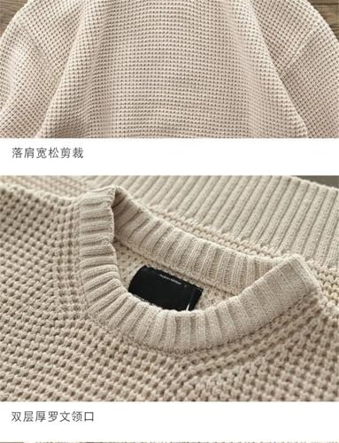 Men's Winter Round Neck Warm Fashion Solid Color Sweater Sweater Pullover Knitted Sweater2