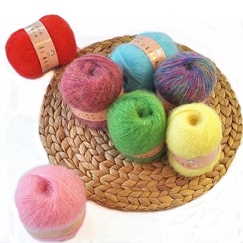 Artilin One Skein Soft&Warm Angola Mohair Cashmere Wool Knitting Yarn 50G,Beige #TOP7