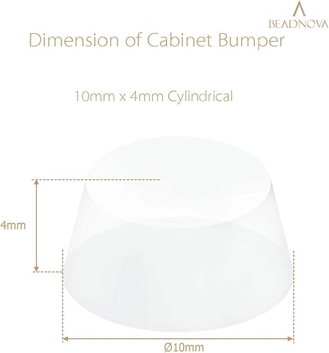 Miniatura 2 de BEADNOVA Patas de goma, 100 almohadillas de silocono, espaciadores de marco transparente, protectores de puerta de gabinete, pies de goma