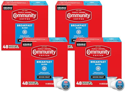 Image of Community Coffee Breakfast Blend Medium Roast Single-Serve Keurig K-Cup Pods, 48 Count (Pack of 4)