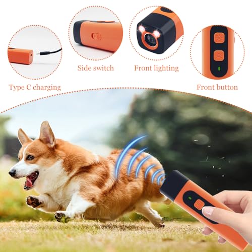 Horuili® Tragbarer Ultraschall Hundetrainer Anti Bellen Gerät mit LED-Beleuchtung - Anti-Bell Gerät, Sanftes Training für Innen- und Außenbereich