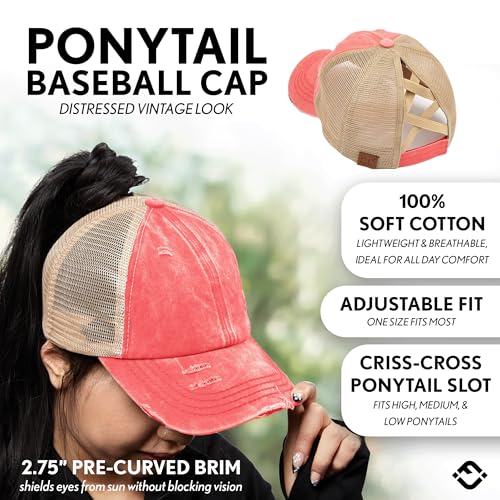 Image of Funky Junque Womens Baseball Cap Dad Hat Ponytail Messy Bun Trucker Ponycap