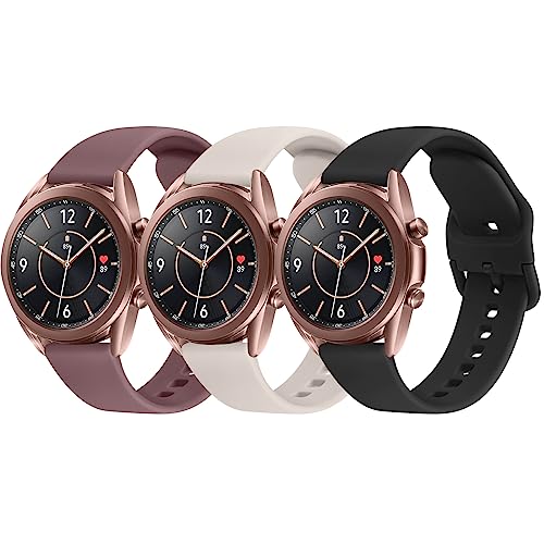 AK Pack 3 Straps Compatible for Samsung Galaxy Watch 3 41mm /Galaxy Watch 42mm/Galaxy Watch Active 2 40mm 44mm/Gear Sport 20mm Soft Fitness Replacement for Samsung Galaxy Watch 3 41mm(Pack A)