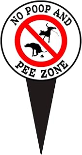 No Poop And Pee Dog Sign With Stake Stop Dogs From Pooping or Peeing On Your Lawn,Politely Reads: Please Keep Off The Grass