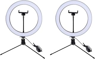 Mobestech Live Broadcast Light Phone Selfie Light Phone Selfie 2 pieces 26cm LED Selfie Live Broadcast Selfie Ring Ring with Tripod Ring Light Selfie Light