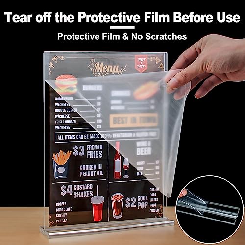 Acrylic Sign Holder 8.5 X 11, 10 Pack Double-Sided Stand Up Table Top Sign Holders, Clear Acrylic Picture Frame Menu Flyer Paper Holder Display Stand For Office Business Store Wedding Party #TOP5