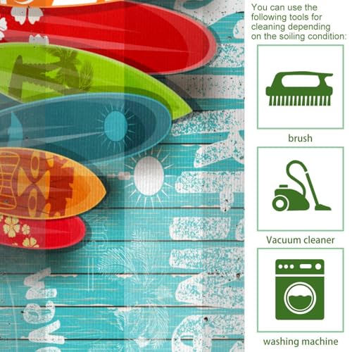 Tapis de cuisine absorbant style surf antidérapant et lavable | Lot de 2 - 5