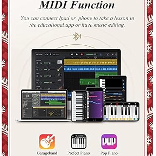 ZTBGY Piano numérique pliable, piano numérique débutant, 88 touches, semi-lesté, Bluetooth portable avec sac de piano… - Les Beatles, Paul McCartney, John Lennon, RIngo Starr, George Harrison ZTBGY Piano numérique pliable, piano numérique débutant, 88 touches, semi-lesté, Bluetooth portable avec sac de piano… – Image 5
