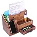 Wooden Desk Organizers for Home & Office – Large Rustic Mail Holder w/ Bonus Holiday & Date Blocks – Wooden Letter Organizer for Desk – Vintage Aesthetic Office Supplies – Natural Wood, 6” x 12” x 7”