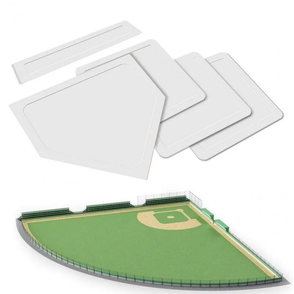 Ensemble De Bases De Baseball De Softball, 5 Pièces, Bases De Terrain en Caoutchouc pour Enfants Adultes, Bases D'entraînement pour Le Baseball Le Softball