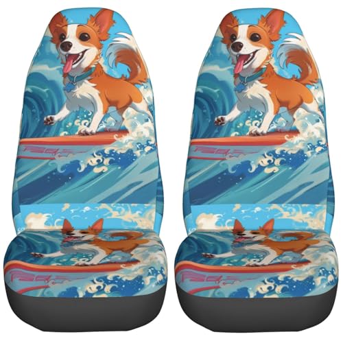 Housses de siège de voiture corgi surf pour rénover et masquer les tissus usés