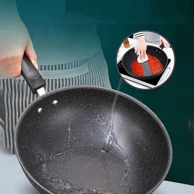 Wok chino sin recubrimiento con fondo redondo miniatura 4