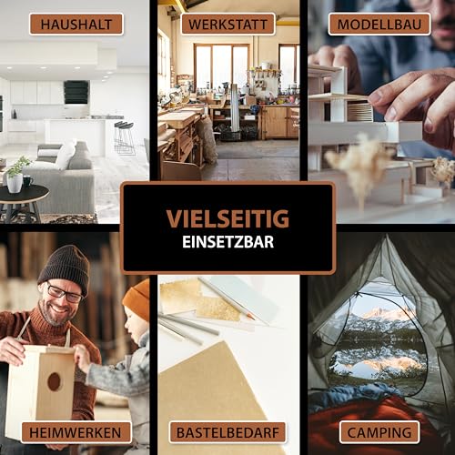 Sekundenkleber für Holz extra stark - 50g FLÜSSIGER Superkleber für Basteln, Holzverbindungen & Reparaturen - wasserfest & hitzebeständig - KRAFTPROTZ Holzkleber mit Anti-Austrocknungs-Spitze