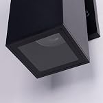 mirrea Modern Outdoor Porch Light Patio Light in 2 Lights with Aluminum Rectangular Tube and Tempered Glass Cover Waterproof Wall Sconce 2 Pack (Matte Black)