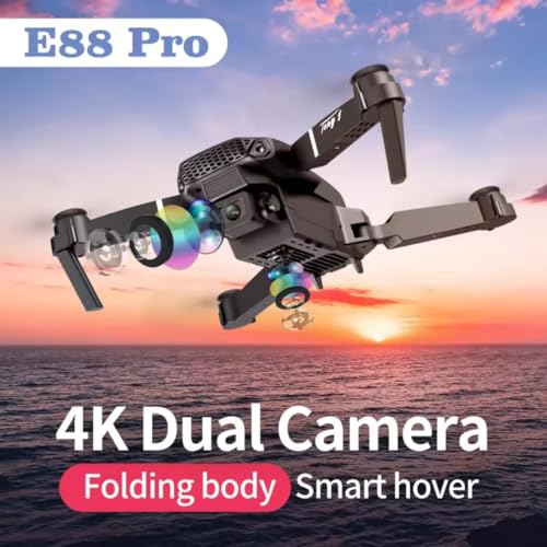 Image of E88 Drone with 1080P Camera 2 Batteries One Key Take Off Land Altitude Hold Automatic Avoidance Obstacles 360 Flip with Aerial Photography Drone Multicolor (E88 Double Battery)