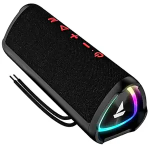 boAt Stone 750 Bluetooth Speaker with 12W Signature Sound, RGB LEDs, Up to 12 hrs Playback, TWS Mode, Bluetooth v5.3, AUX Port, TF Card, Built-in Mic, Voice Assistant & IPX5 (Raging Black)