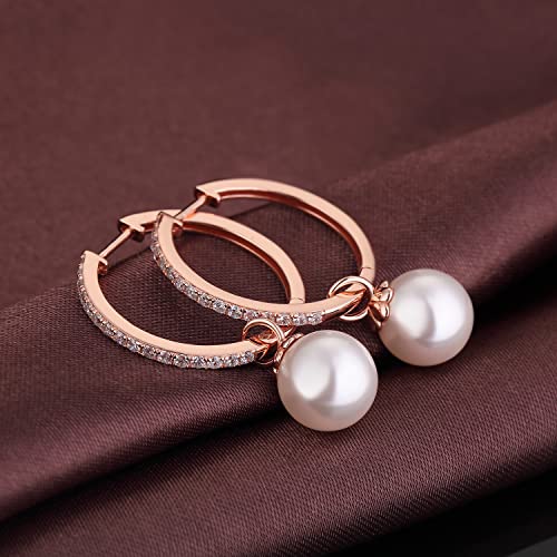 Boucles d'oreilles perle argent 925 anti-perte avec fermoir leverback sûr