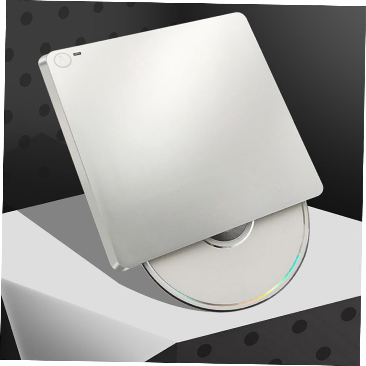 Mikinona USB External CD Burner Dual Interface Type-c USB Portable Optical Drive for Laptop Home Office Use Ultra-Thin Lightweight CD DVD Vcd Player and Writer Compatible with Windows