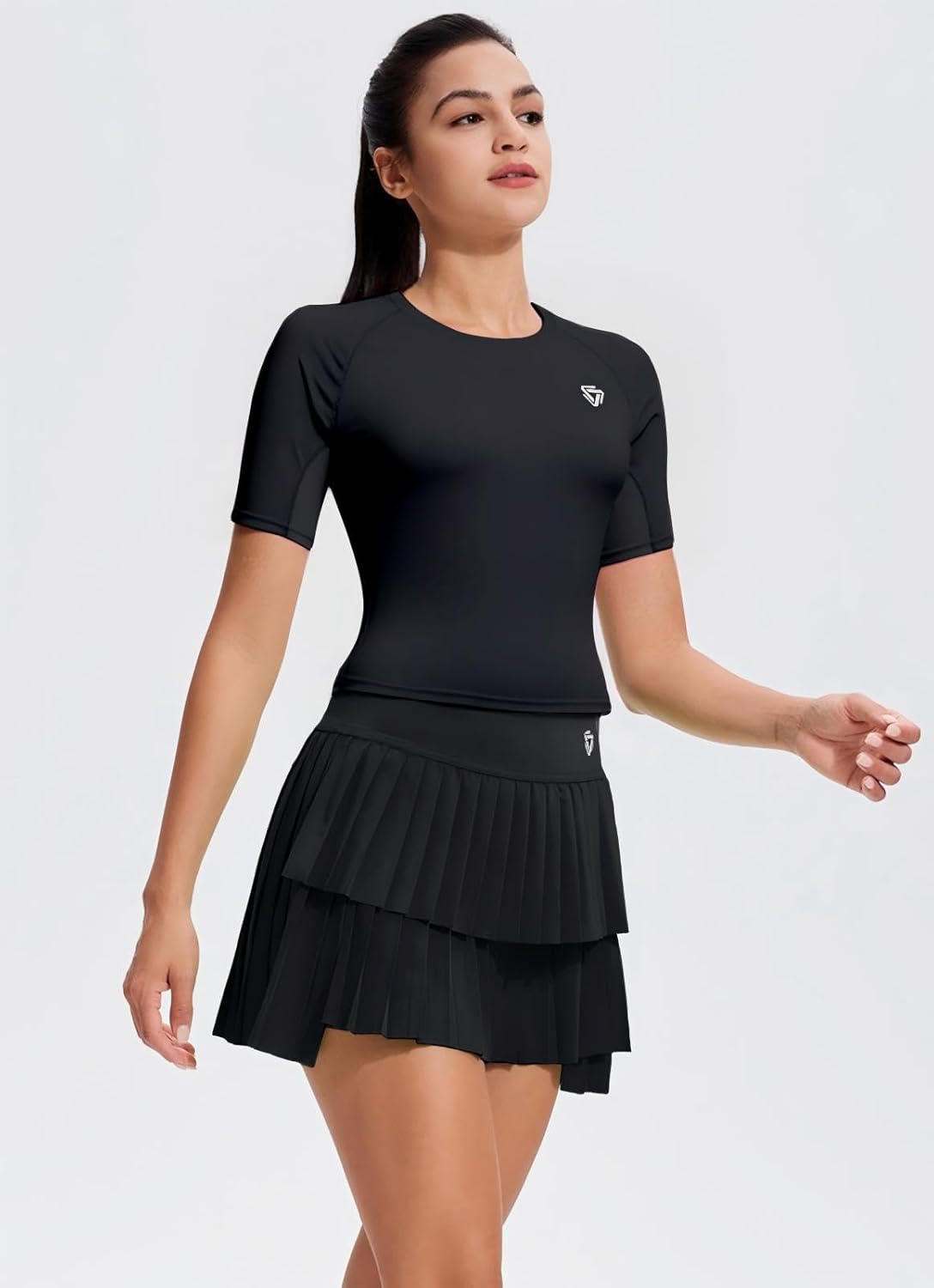 Mudere Two Piece Tennis Skirt Set for Women Pleated Athletic Workout Golf Skort Women 2 Piece Outfits with Pockets - Image 2
