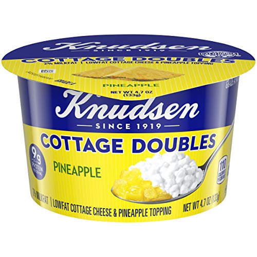 Knudsen Cottage Doubles Lowfat Cottage Cheese & Pineapple Topping With 2% Milkfat (4.7 Oz Cup) #TOP2