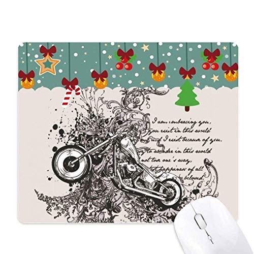 Tapis de souris en caoutchouc avec motif de moto et de fleurs antidérapant PC