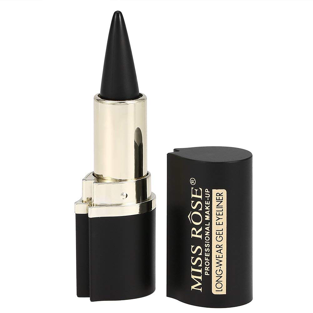 Lápiz Delineador de Ojos En Barra,lápiz de Ojos Negro Waterproof Duración Sin Manchas Delineador de Ojos Mate Lápiz En Gel Lápiz Negro para Maquillaje de Ojos Lápiz de Ojos Lapiz Ojos Negro