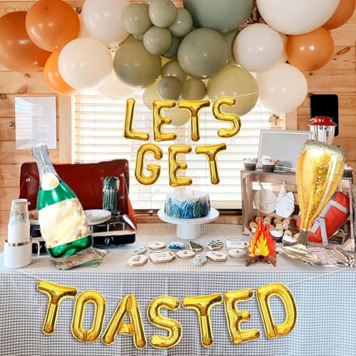 Image of Lets Get Toasted Bachelorette Decoration Mountain Engagement Decoration Mountain Bachelorette Decoration Camp Bachelorette Decoration Camping Bachelorette Party Decorations