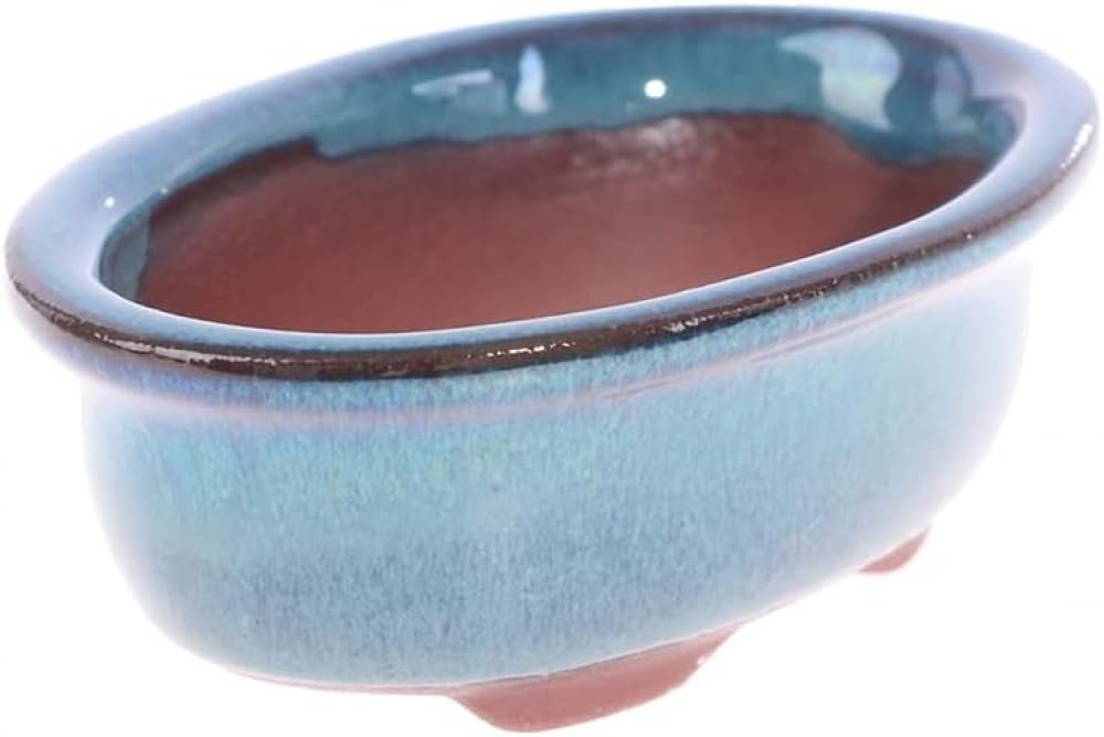 Doniczka na kwiaty w chińskim stylu bonsai doniczka ceramiczna rzemieślnicza doniczka na rośliny dekoracja domu 9,7 x 6,6 x 3,2 cm ozdobna doniczka