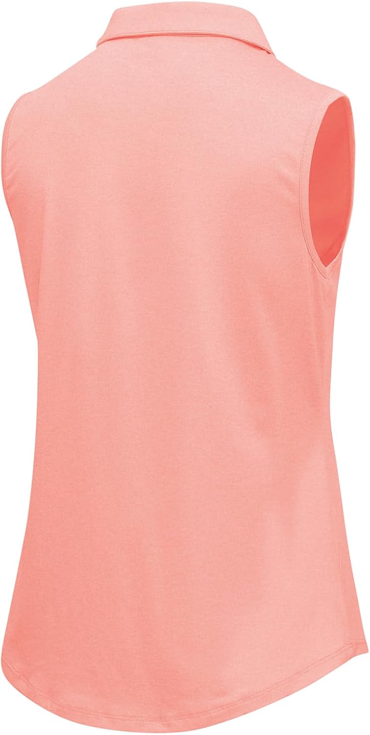 BGOWATU Women's Golf Shirts Sleeveless Polo Shirts Collared 3 Buttons Tennis Tank Tops UV Protection Quick Dry - Image 4