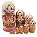 WJPTL Tradizionale Grandi Bambole di nidificazione dell'interno impilabile matrici Tradizionali Russe, Modello di Girly Rosa, 10pcs, Giocattoli for Bambini, Compleanno/Regali di Natale Nidificazione