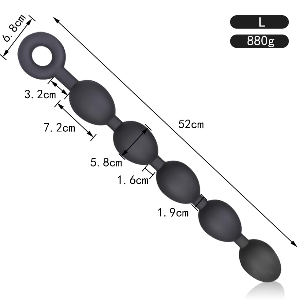 Eiförmiger Analkugeln Silikon Anal Plug Sex Toys Analplug Analspreizer Anal Beads Analkette Super Weich und Langlebig Butts Plug Dilator Adult Anal Trainer Sexspielzeug für Männer Frauen (L)