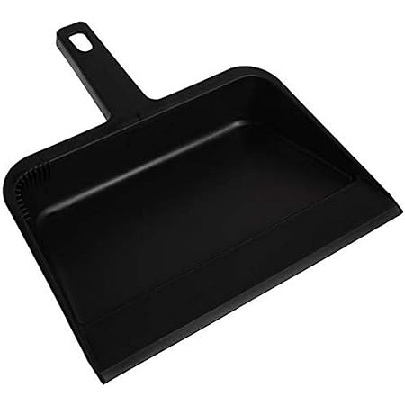 Genuine Joe GJO02406 Heavy-Duty Plastic Dust Pan, 12-inch,Black