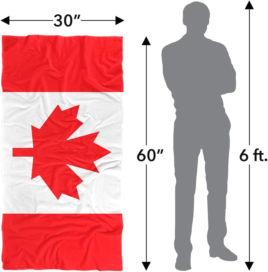 LOGOVISION Canadian Flag Beach Towel, 30"x60" Beach Towel