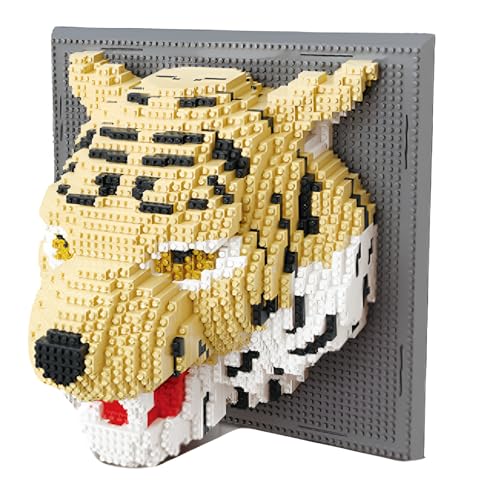 Image of Tiger Building Blocks Set, Wall Art Animals Building Kit, Micro Mini Building Bricks for Home Office, Creative Present for Adults Kids Aged 8+ (2313PCS)