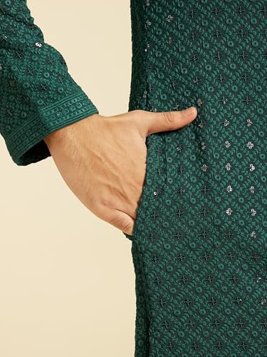Image of DIWAS BY MANYAVAR Men's Viscose Embroidered|Sequined Kurta (1pc)